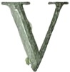 a green metal letter v.jpg